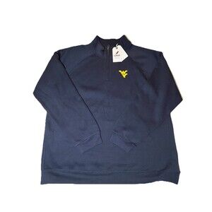 New West Virginia Mountaineers 1/4 Zip Pullover Mens XXL Navy League 91 NWT